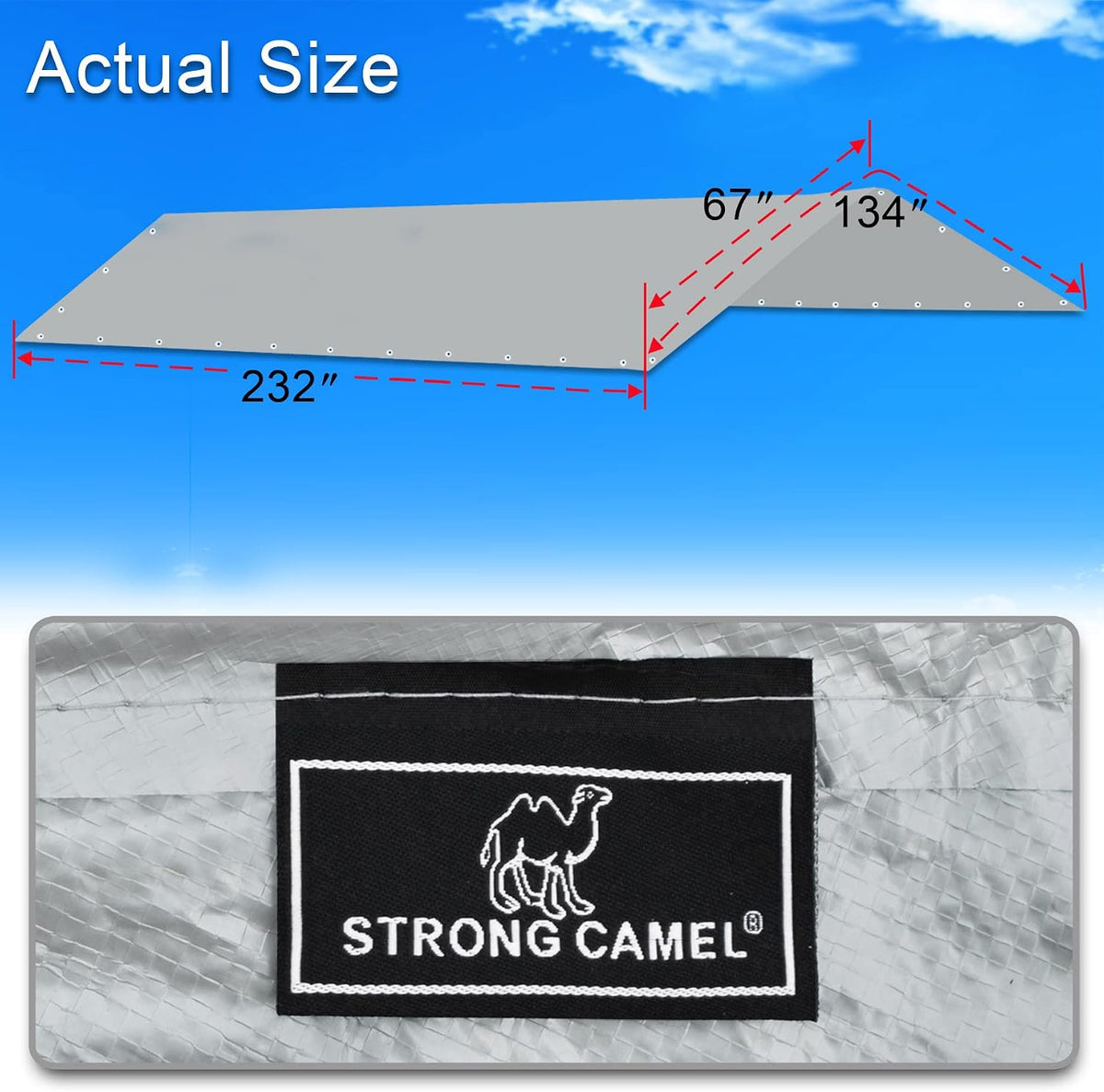 carport conopy cover 10'x20' replacement for car tent, close-up detail