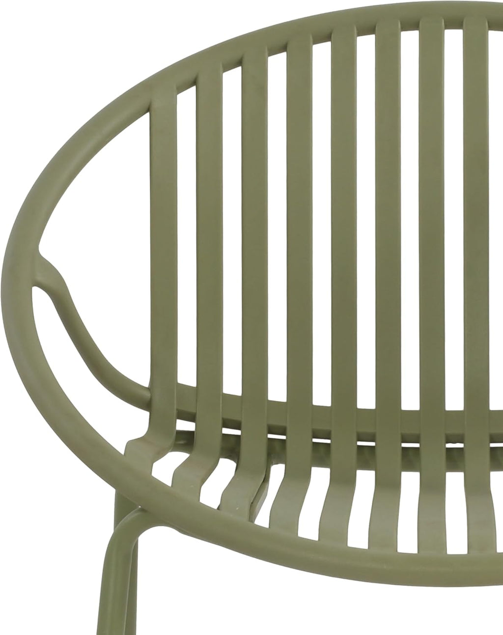Christopher Knight Home Set of 2 Tita Modern Patio Outdoor Dining Chairs, Stacking Chair, Outside Dinner,Garden/Balcony/Poolside Stackable Accent Chairs,Metal Legs,Plastic Cutout Backrest, Green