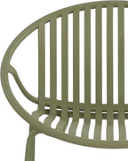 Christopher Knight Home Set of 2 Tita Modern Patio Outdoor Dining Chairs, Stacking Chair, Outside Dinner,Garden/Balcony/Poolside Stackable Accent Chairs,Metal Legs,Plastic Cutout Backrest, Green