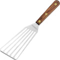 Lamson Slotted Fish Spatula – Flexible Stainless Steel Turner with Walnut Handle | Right-Hand Chef's Frying and Grilling Turner, 3" x 6", Made in USA