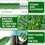 Garden Stakes 16 Inch 30 Pack, Diy 4ft 5ft 6ft 7ft 8ft Tomato Stakes Plastic Coated Metal Plant Sticks Stakes Supports with 20 Connectors 15 Rotatable Clips for Indoor Outdoor Plants Vegetable
