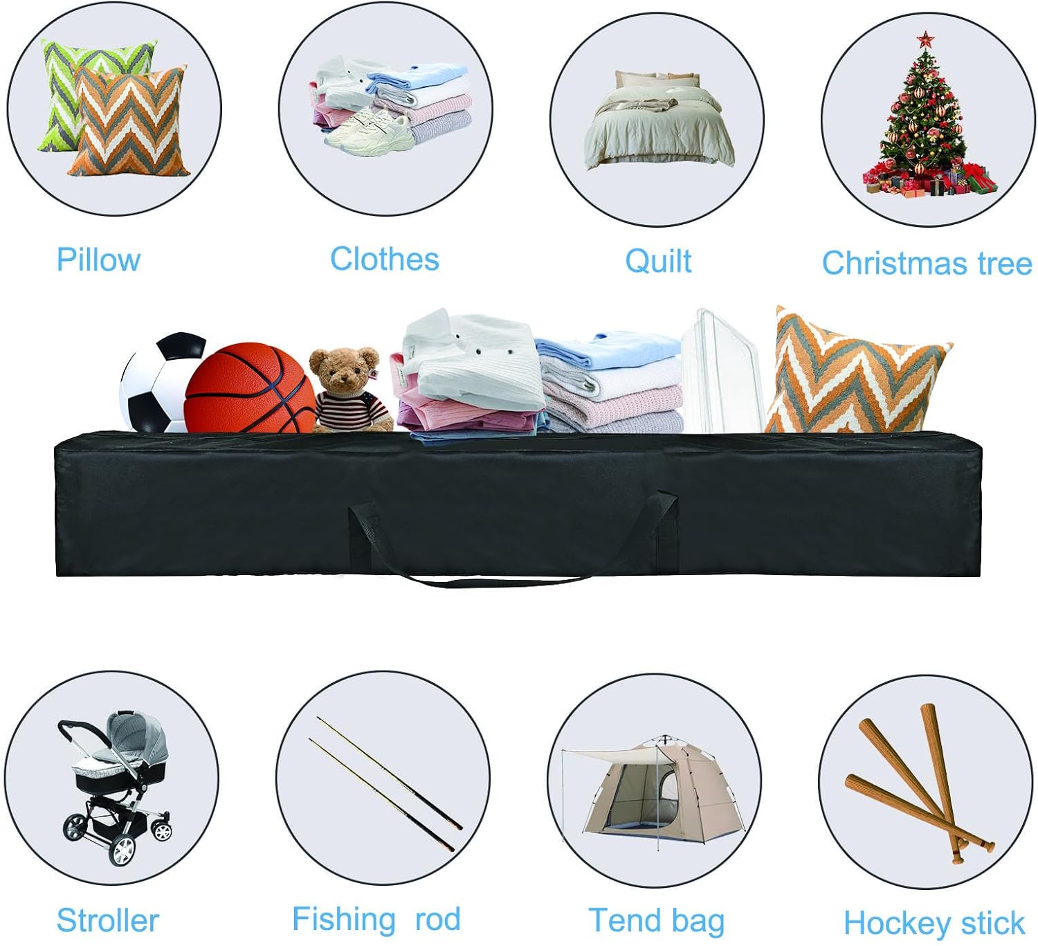 Oversized Hammock Storage Bag Heavy Duty Hammock Cover - 62''L x 10''W - Portable Steel Hammock Stand Carrying Bag with Strap Carry Holder - Durable and Waterproof, Black