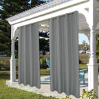BONZER Outdoor Curtains for Patio Waterproof Thick Privacy Grommet Light Filtering Outside Curtains for Porch Pergola Gazebo Deck, 1 Panel, 54W x 108L inch, Grey