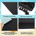 GORGECRAFT 1pc Beach Sling Chair Replacement Canvas 47.2x17.3 Inch Lounge Chair Replacement Fabric with Fringe Black Chair Fabric Reclining Sling Replacement for Sunbathing Courtyard Patio Outdoor