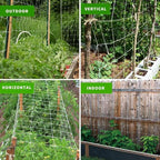 Tcamp Garden Trellis Netting for Plants (5Ft x15Ft, 3.5" Square Mesh Ployester, 2Pack)