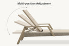 PURPLE LEAF Patio Chaise Lounge Chairs with Armrests Aluminum Reclining Layout Lounges for Outdoor Poolside Nurture Shale