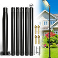 Street Light Pole 20Ft Tall-Outdoor Adjustable Metal Street Lamp Post, Outdoor Light Pole for Parking Lot, Patio, Street, Backyard, Exterior House