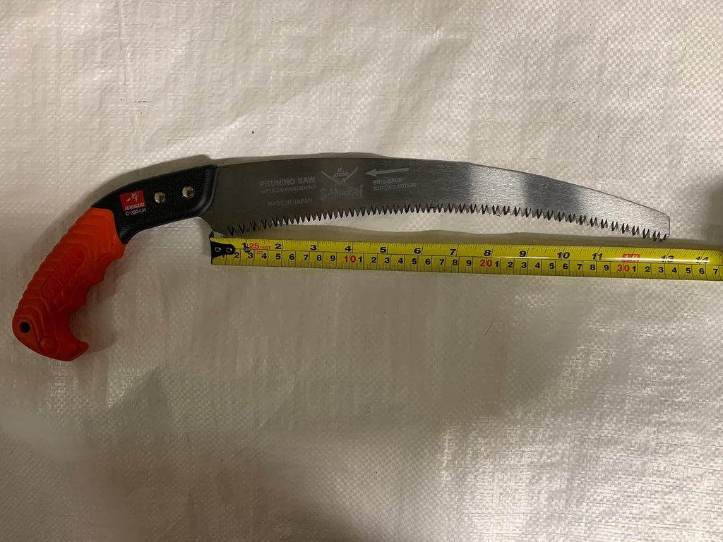 Kanzawa Samurai Ichigeki Pruning Saw 330mm C-330-LH with Ergo Grip (Orange) w/sheath Made in Japan