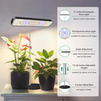 Aumtrly Grow Light Black 2 Pack, Full Spectrum Indoor Plant Light with Base | 3 Spectrum Modes, 5000K White, 26" Adjustable Height, 6/12/16H Auto Timer, 5 Brightness Levels, for Seedlings, Small Plants