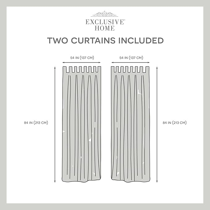 EXCLUSIVE HOME Cabana Solid Indoor/Outdoor Light Filtering Hook-and-Loop Tab Top Curtain Panel Pair, 54"x84", Teal