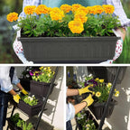 Homdox 5-Tier Vertical Garden Bed with Lockable Caster Wheels and Storage Rack - 4FT Vertical Raised Bed with 5 Garden Planter Boxes- Perfect to Grow Vegetables Herbs Flowers Indoor(Black)