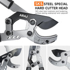 airaj 27-37''anvil loppers for tree trimmer heavy duty showing dimensions