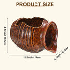 M METERXITY Ceramic Garden Fountain Spitter, Clay Pot Ecological Tank for Pond/Backyard Water Feature/Cave Waterfall/Landscaping, DIY Water Flow Jar Hydroponic Vase [5.5in, Iridescent Red]