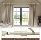 Antique White Curtain Rods for Windows 48 to 84 Inches Heavy Duty Adjustable 1" Diameter Window Rod with Decorative Finials for Bedroom Living Room Kitchen Outdoor Farmhouse