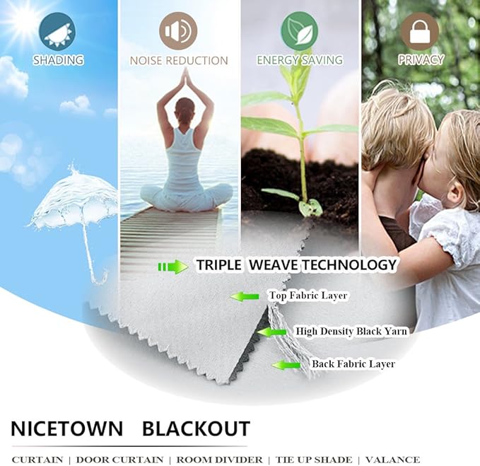 NICETOWN Outdoor Curtains for Patio Waterproof Grommet Top & Bottom, Windproof Thermal Insulated Keep Warm Outdoor Public Divider Safe for Yard/Arbor/Wedding, Winter White, 1 Panel, W100 x L84