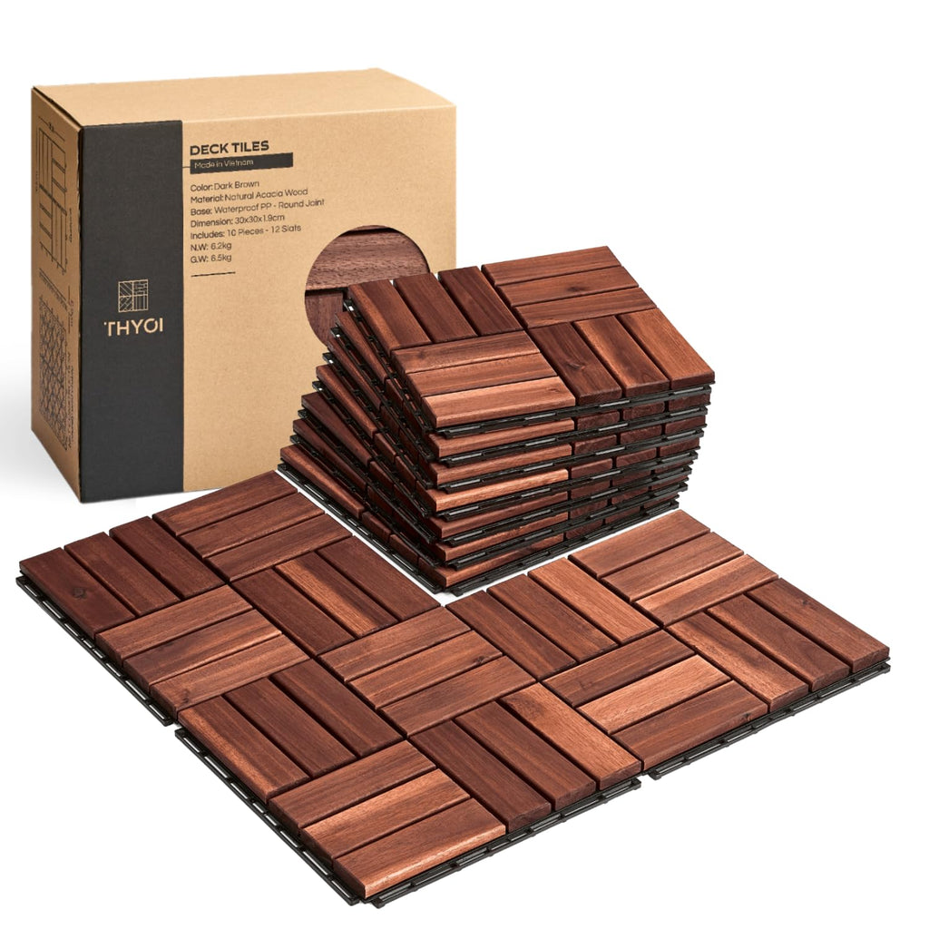 thyoi premium deck tiles, 10 pcs patio flooring, main product view
