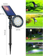 DBF Solar Outdoor Lights, 600LM Solar Spot Lights Outdoor Waterproof with 2 Lighting Modes, Adjustable Head & Solar Panel Landscape Spotlights for Flag Garden Yard Driveway Patio(Cool White, 4 Pack)
