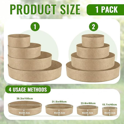 4 Pcs Plant Grow Bags 4 Tiered Strawberry Planter Tower Fabric Raised Garden Beds, 39 Inch Nonwoven Strawberry Pyramid Planter for Vegetables Flower Herbs Gardening Outdoor Growing (Khaki)