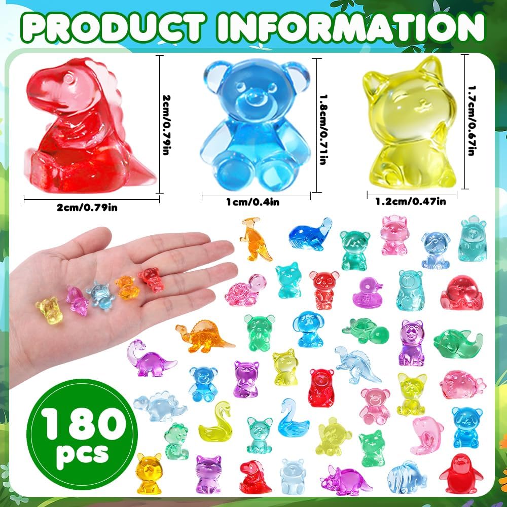 DIYDEC 180Pcs Mini Resin Animal 50 Styles Tiny Resin Figurines to Hide | Small Plastic Figurines for Vase Fillers Micro Dollhouse Aquarium Decorations