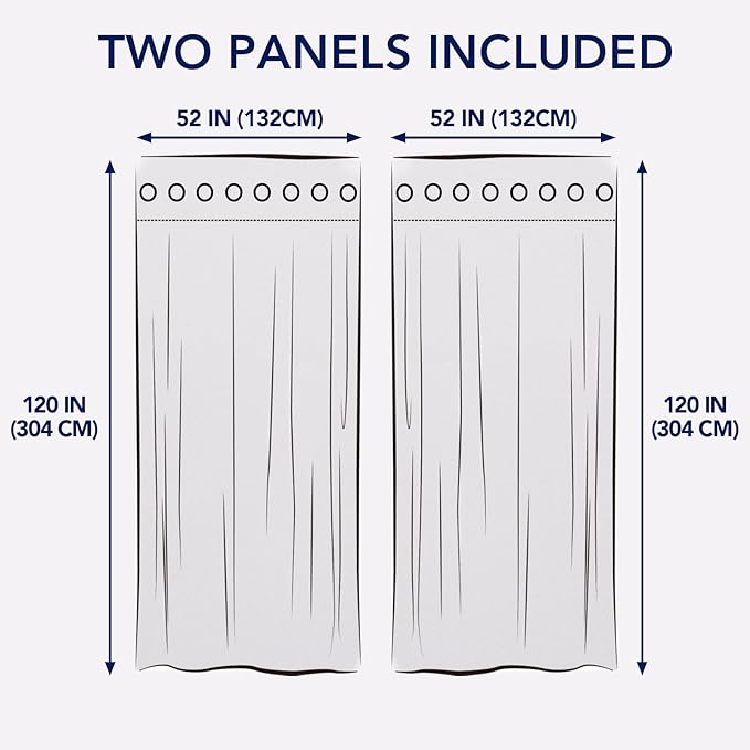 PureFit Outdoor Curtains for Patio Waterproof Weatherproof, UV Resistant Outside Curtains for Gazebo, Front Porch, Pergola, Sun Blocking Privacy Curtain, 52W x 120L inch, Set of 2, White