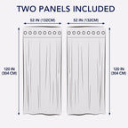 PureFit Outdoor Curtains for Patio Waterproof Weatherproof, UV Resistant Outside Curtains for Gazebo, Front Porch, Pergola, Sun Blocking Privacy Curtain, 52W x 120L inch, Set of 2, White