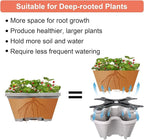 GameXcel Vertical Planter 7 Tier Stackable Planters Garden Planters Strawberry Herb Flower and Vegetable Planter Indoor Outdoor Gardening Pots with Removable Wheels and Tools 2-Pack