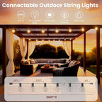 RTTY Classic 300FT Modular Professional Outdoor String Lights System with 111 G40 Bulbs (3x100FT) - Configure for Estate Borders, Multi-Area Event Sites, Commercial Corridors & Permanent Installations