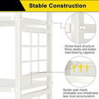 GIOTORENT 6-Wire Garage Shelving Storage Shelves, Metal Shelving Unit Pantry Rack, Kitchen Storage Adjustable Shelf 900Lbs Capacity for Laundry Kitchen Bathroom Organizer(White)