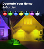 MEIKEE 15W RGB Landscape Lights 12V 24V Low Voltage Landscape Lighting RGBW Color Changing IP66 Waterproof Outdoor Spot Lights with Connectors for Garden Path Yard (12 Pack)