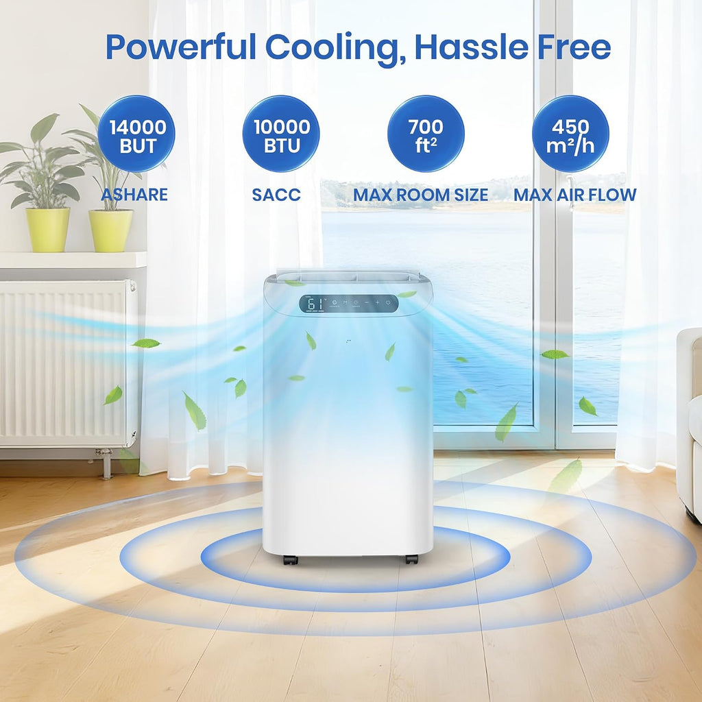 14000 btu portable air conditioners for room cooling shown in use