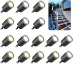 Recessed LED Deck Light Kits with Black Protecting Shell φ32mm, Outdoor Landscape Lighting IP67 Waterproof,12V Low Voltage for Garden,Yard Steps,Stair,Patio,Floor,Kitchen Decoration