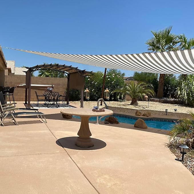 Quictent 20x26ft Sun Shade Sail for Patio, 185GSM Heavy Duty Rectangular Outdoor Sunshades UV Block Outside Canopy Cover for Backyard White and Grey Multi