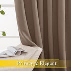 NICETOWN Blackout Curtain for Sliding Door, Grommet Top Thermal Insulated Bedroom Window Curtain Sound Dampening Drape for Patio Door/French Door (Cappuccino, 1 Panel, 80" W x 90" L)