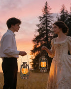 Double Mode Flame Retro Lantern, Battery Operated Vintage LED Candle Light, Adjustable Brightness, Waterproof IP65, Home, Garden & Camping Decor – 2 Pack