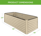 best choice products 8x4x2ft outdoor metal raised garden, front angle view
