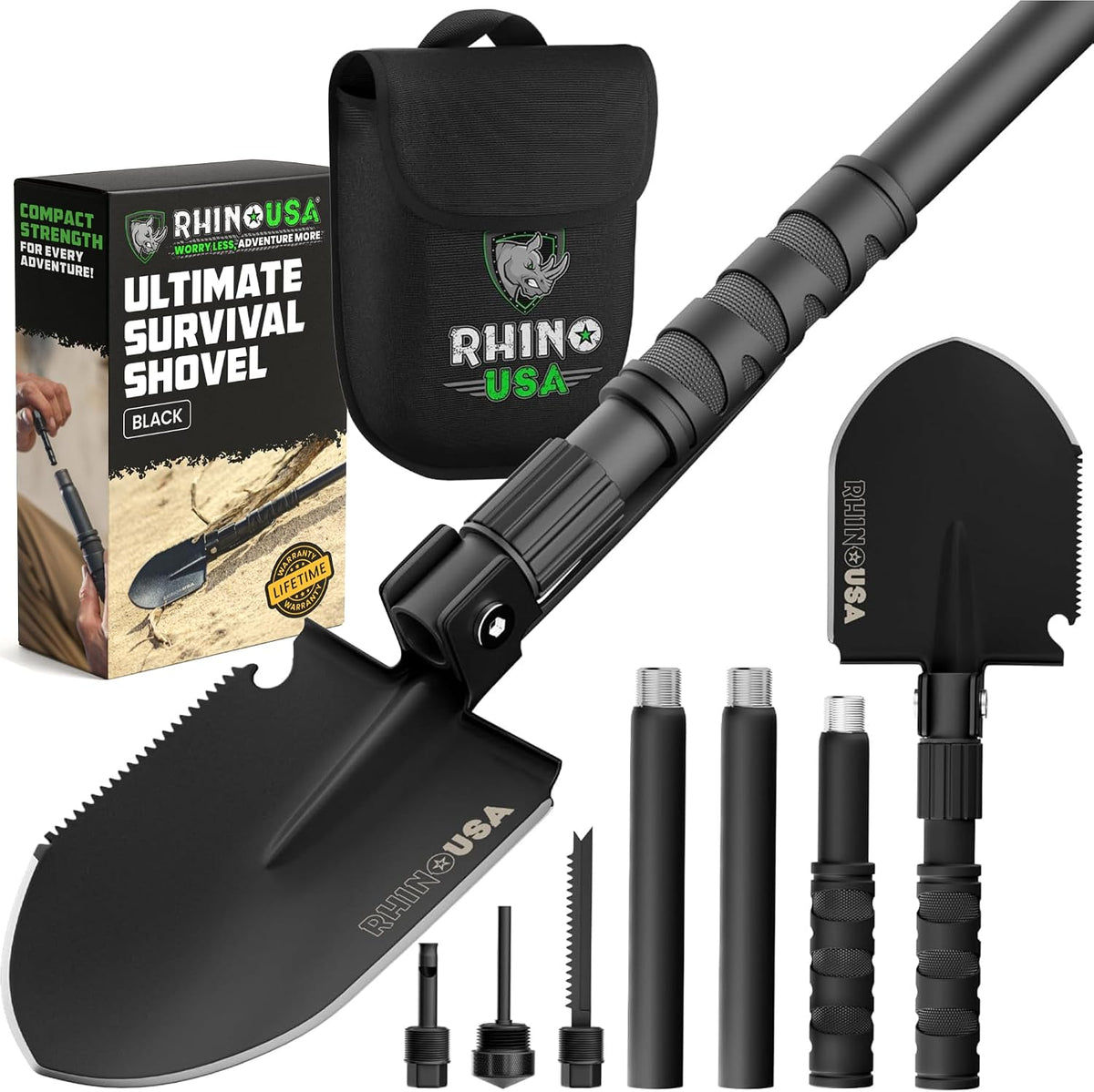 rhino usa survival shovel with pick - military, main product view