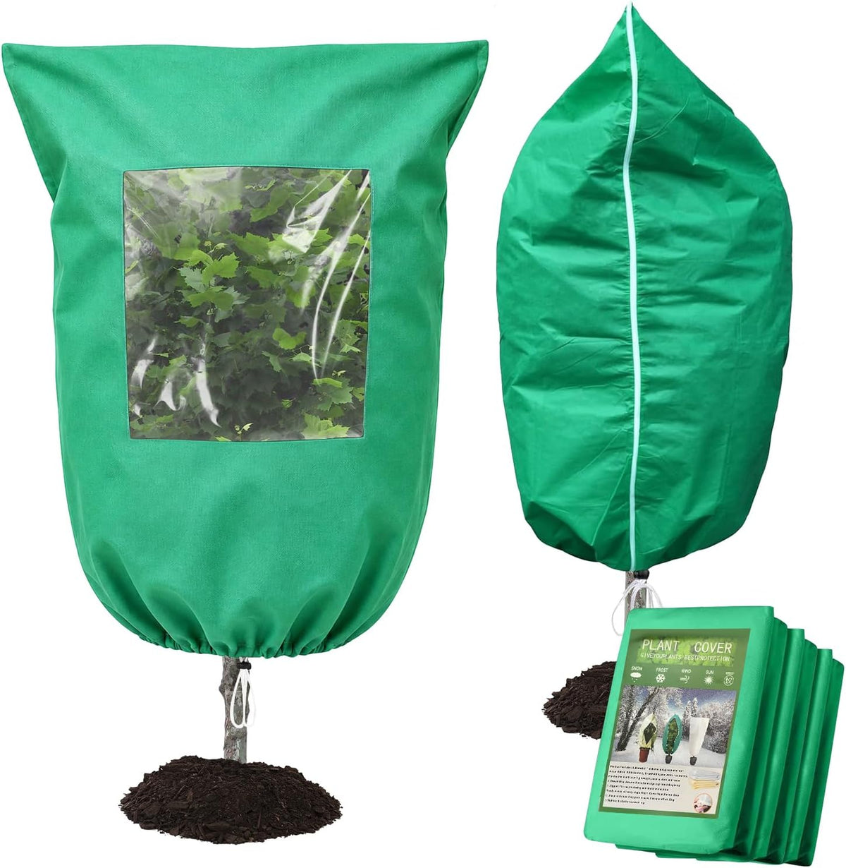 95 x 95 inch plant covers with clear, main product view