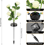 Upgraded Solar Garden Lights, 4 Pack Outdoor Solar Lights, New Round Panel for 40-Hour Runtime, Serve as Outdoor & Indoor Decor, 7-Color Changing Flower Lights, Waterproof for Patio Yard Decoration