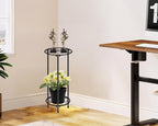 CASIMR Plant Stand Indoor Outdoor, Metal Rustproof Flower Shelf 2 Tier 23.9 inch, Tall Multiple Plant Pot Holder Rack for Garden Patio Living Room Corner Balcony, Black