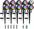 Low Voltage RGBW LED Landscape Lights Spot Lights Outdoor for Yard Garden Decor Spotlight, 12V-24V Low Voltage Landscape Lighting with 16 Color Changing and Remote IP68 Waterproof (10 Pack)