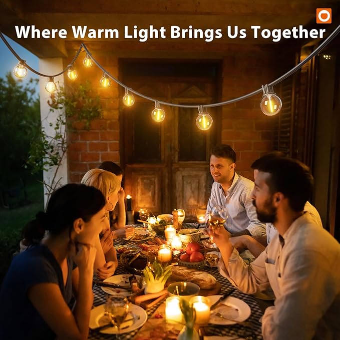addlon Outdoor String Lights 200FT G40 with Remote, 108 LED Shatterproof Bulbs, Dimmable Patio Globe Lights Waterproof, Hanging Outside Lighting for Backyard, Garden, Deck, Balcony, Porch, Café, Decor