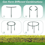 Mwellewm 10 Pack Plant Support Plant Stakes Metal Half Round Search Support Ring Small Plastic Cage Holder Short Stem Flower Pot Climbing Trellis for House Flower Vegetable Indoor Leafy(5.7 x 9.8inch)