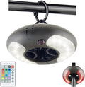 HONWELL Patio Umbrella Light, 18 LEDs 3xAA Battery Operated Umbrella Pole Light with RF Remote 80Ft Through Wall, 4 Modes, 12 Color Changing Outdoor Camping Light with Hanging Ring for Umbrellas,Tent