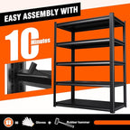Garage Shelving-2050 lbs 5 Tier Storage Shelves,Adjustable Heavy Duty Metal Shelving Unit and Storage Large Rack,Utility Steel Shelf for Warehouse Industrial Pantry Basement Organizers 71"x46"x20"