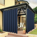 BONZER Waterproof Indoor/Outdoor Curtains for Patio Thick Privacy Extra Wide Grommet Curtains for Bedroom, Living Room, Porch, Pergola, Cabana, 1 Panel, 150W x 95L inch, Navy
