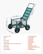 vevor rolling garden cart with seat, metal rolling on a desk or shelf