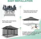 COBIZI 13x13 FT Pop up Gazebo on Clearance - Outdoor pop up Canopy Tent,carpas para Patio, Shelter - Screen Tents with Portable Carry Bag, Patio Gazebos for Camping,Garden,Deck,Backyard,Darkgrey