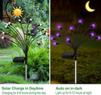 Solar Garden Lights Outdoor, 2 Pack 20 LED Solar Purple Firefly Lights Waterproof, Starburst Wind Swaying Light for Outside Yard Patio Planter Flower Bed Walkway Halloween Christmas Decoration