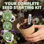 70Pcs Biodegradable 4” Peat Pots with 70Pcs Plant Labels, Biodegradable Seed Starter Pots with Drainage Holes, Nursery Pots for Seedlings, Herbs, Vegetables, Flowers, Gardening Kit