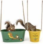 Hanging Squirrel Feeder & Waterer for Outside, Large Feeder.